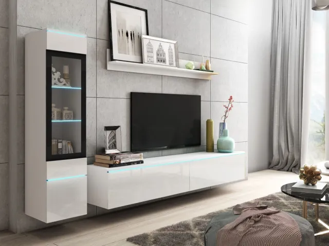 Mobistoxx Tv-meubel set VITTORIO 4 deuren hoogglans wit
