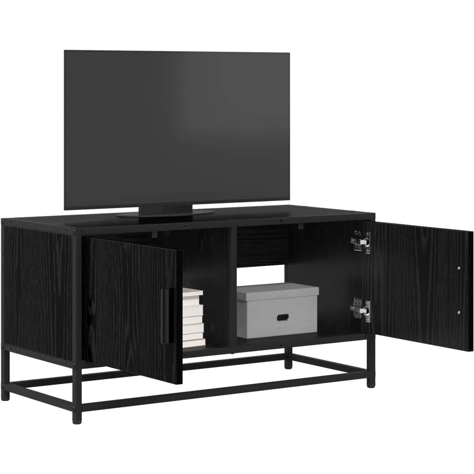 vidaXL TV-kast 80 x 34,5 x 40 cm Zwart eiken Bewerkt hout