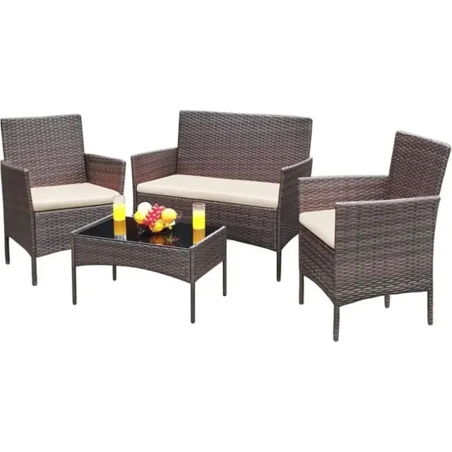 VORLOU Stijlvolle en Weerbestendige Lounge Set voor Buiten Hout/wit
