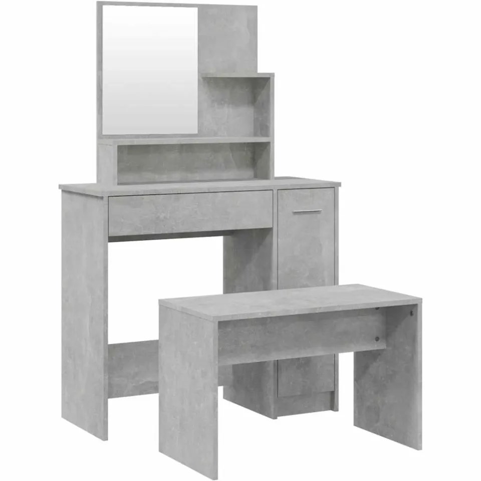 vidaXL Kaptafelset 86,5x35x136 cm betongrijs grijs, foto 3