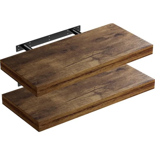 Casaria Wandplank – 2 St. 50 cm 15kg Belastbaar – Donker Eiken