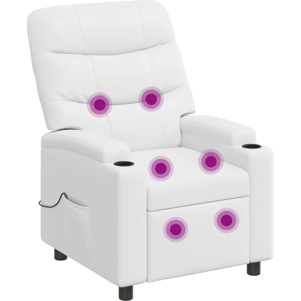 vidaXL Massage-relaxstoel Wit 75 x 93 x 102 cm Stof