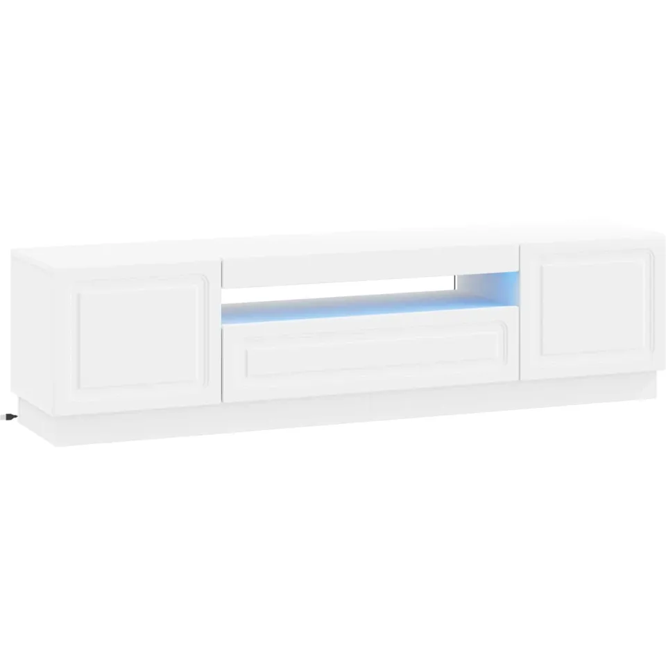 vidaXL LED tv-meubel Wit Bewerkt hout, foto 3