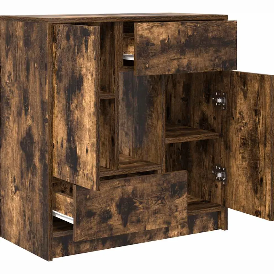 vidaXL Dressoir met lades en deuren 70,5x34x74,5 cm gerookt eiken, foto 4