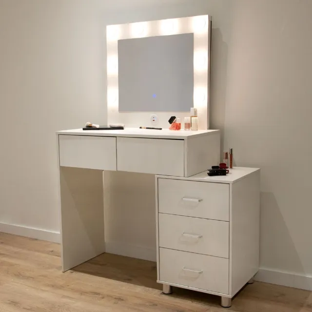 Milton & Oldbrook Kaptafel met LED-verlichting Trosa Wit