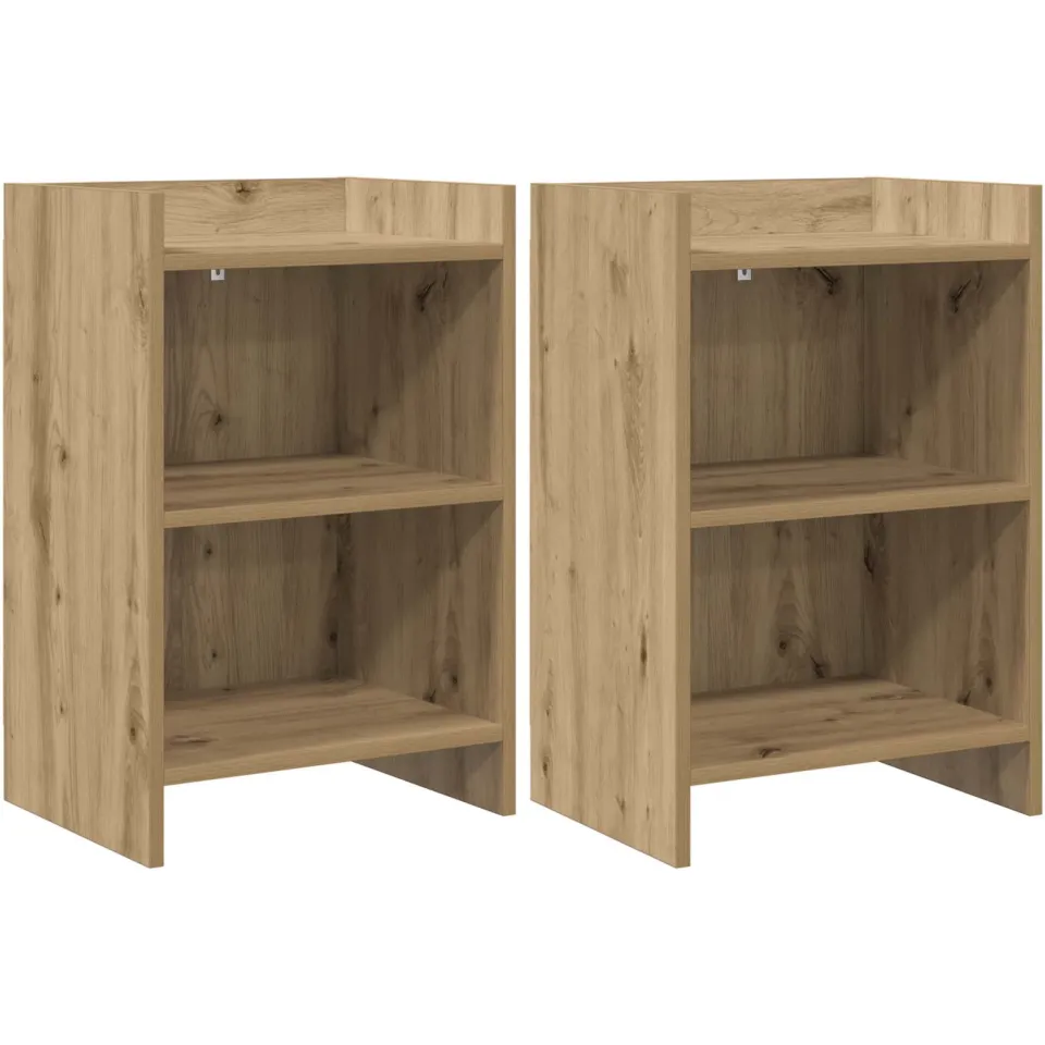 vidaXL Nachtkastjes 2 st Artisanaal eiken 40 x 30 x 60 cm Bewerkt hout, foto 3