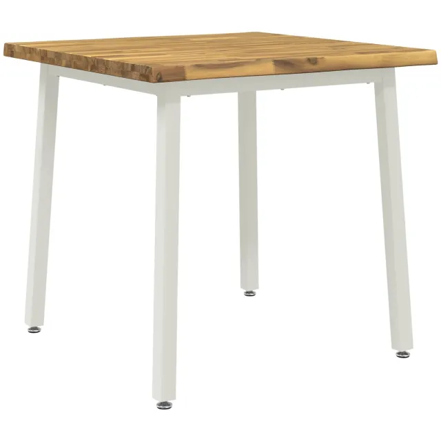 vidaXL Eettafel - met - levendige - rand - 70 - x - 70 - x - 75 - cm - Massief - Acacia - Hout