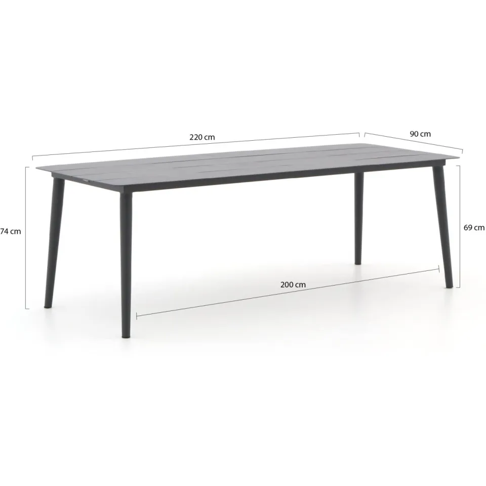 Manifesto Furniture Manifesto Matese/Sora 220cm dining tuinset 7-delig grijs, foto 3