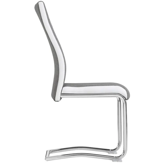IDIMEX Eetkamerstoelen ALBA, set van 4 - grijs/wit