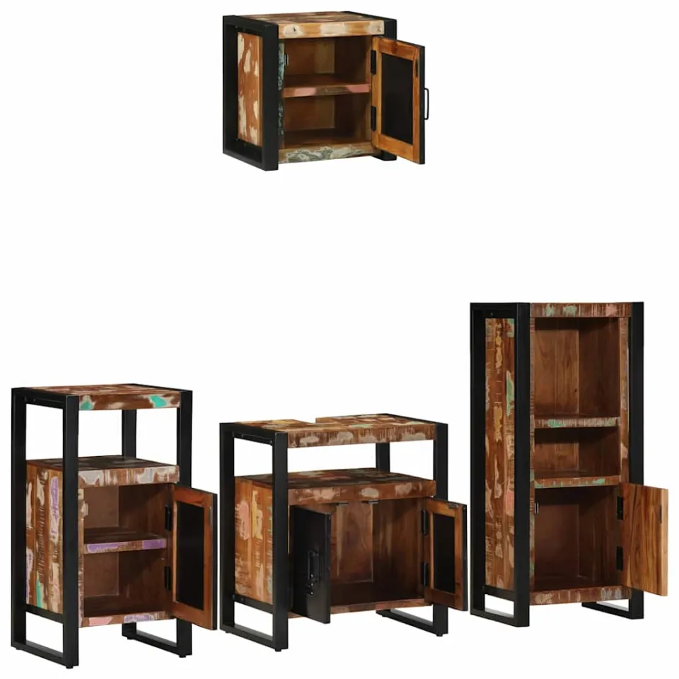 vidaXL Badkamermeubelset 4 st Multikleur en Zwart 55 x 35 x 60 cm, foto 2
