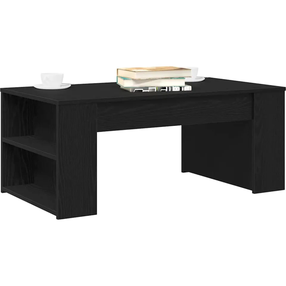 vidaXL Salontafel Zwart Eiken 102 x 55 x 42 cm Bewerkt hout