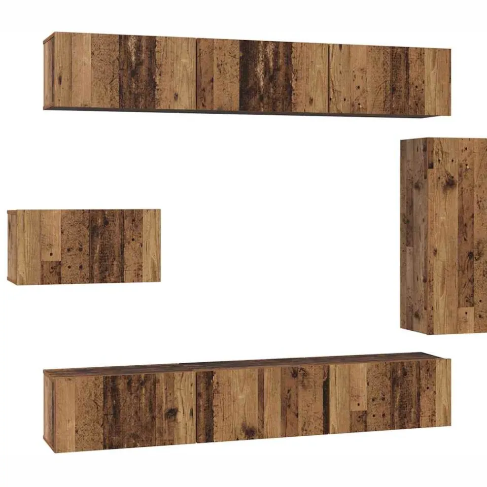 vidaXL Tv-meubelset 8 st 30,5 x 30 x 90 cm Oud Hout Bruin