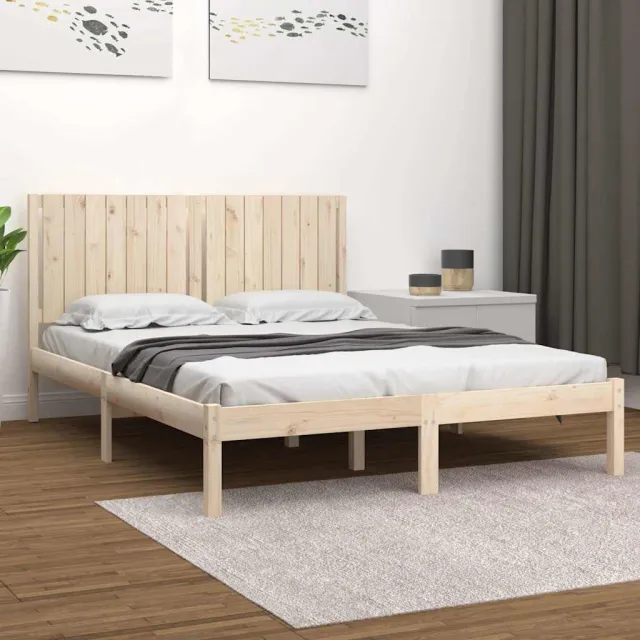 vidaXL Bedframe zonder matras massief grenenhout 160x200 cm bruin