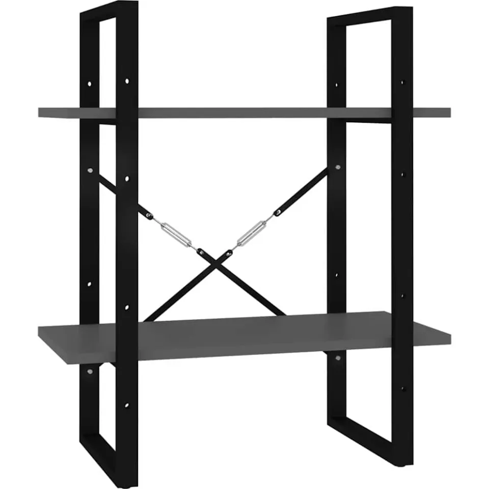 vidaXL Boekenkast met 5 schappen 60x30x175 cm bewerkt hout grijs