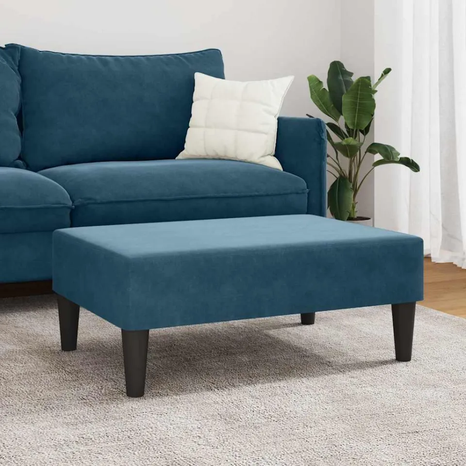 vidaXL Voetenbank 77x55x31 cm fluweel blauw, foto 3