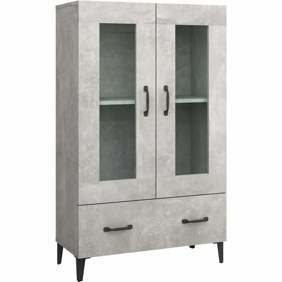 vidaXL Hoge kast 70x31x115 cm bewerkt hout betongrijs