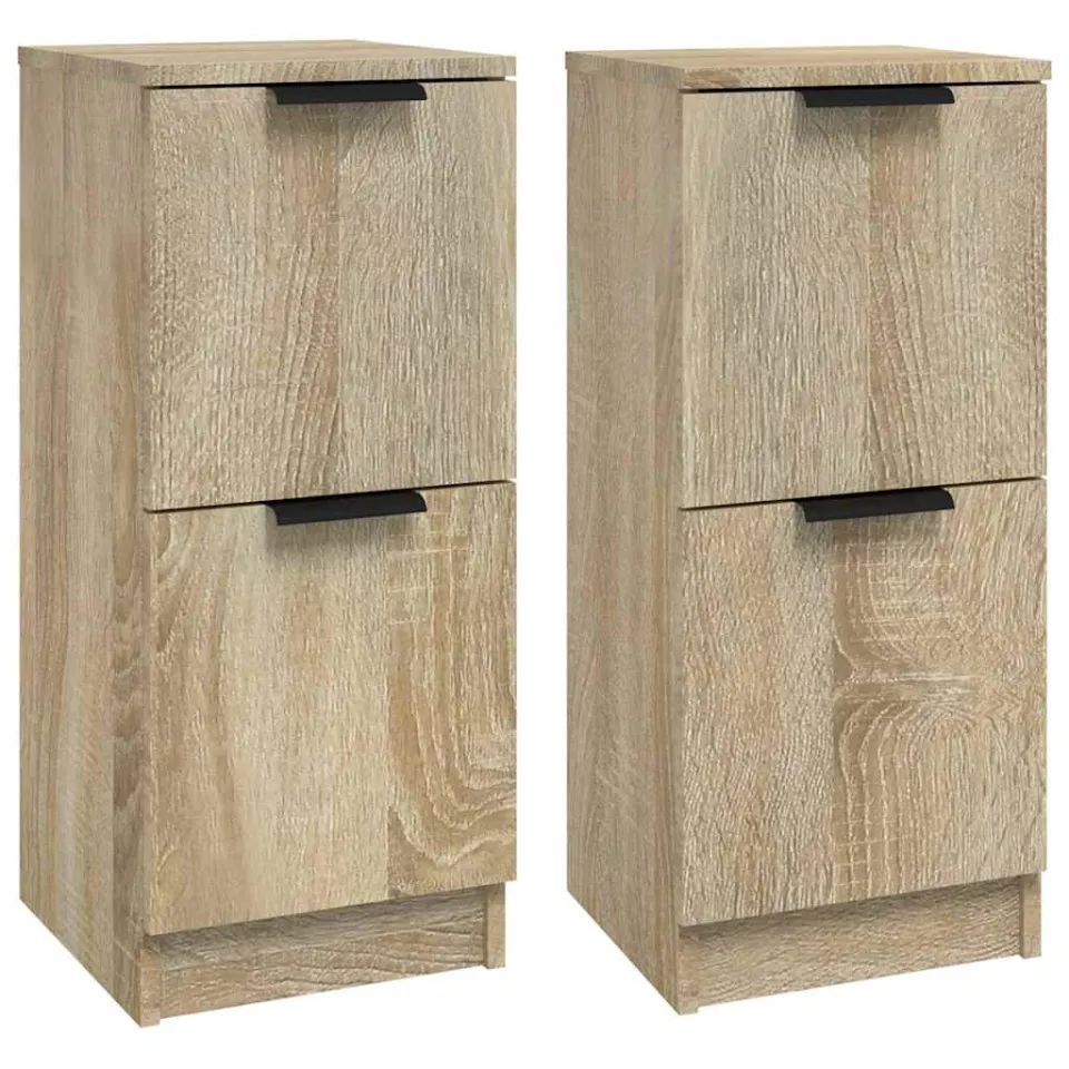 vidaXL Dressoirs 2 st 30x30x70 cm bewerkt hout sonoma eikenkleurig, foto 3