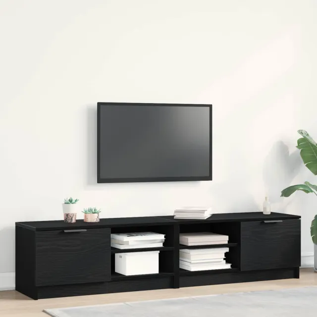 vidaXL TV-kast 2 st Zwart Eiken Bewerkt hout, foto 2