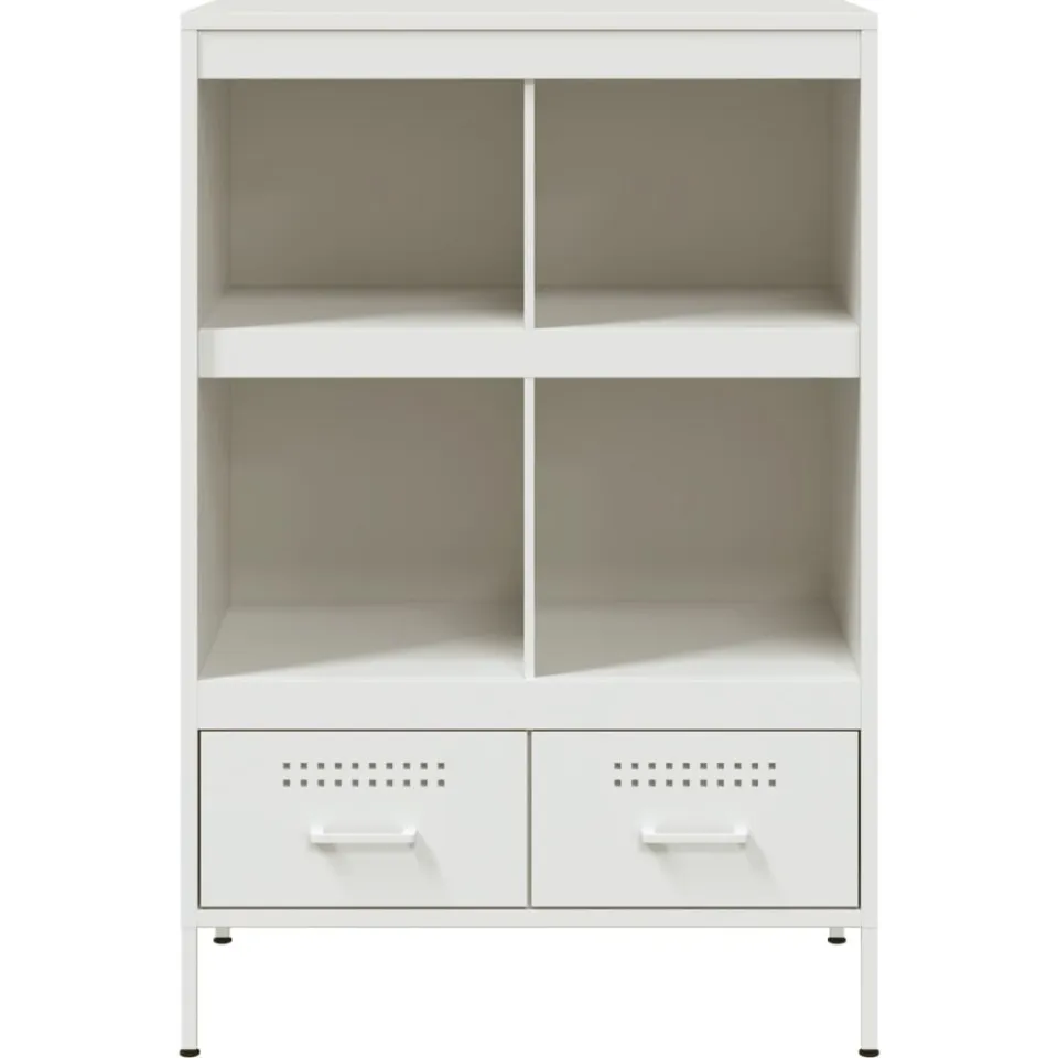 vidaXL Hoge kast 68x39x101,5 cm staal wit, foto 4