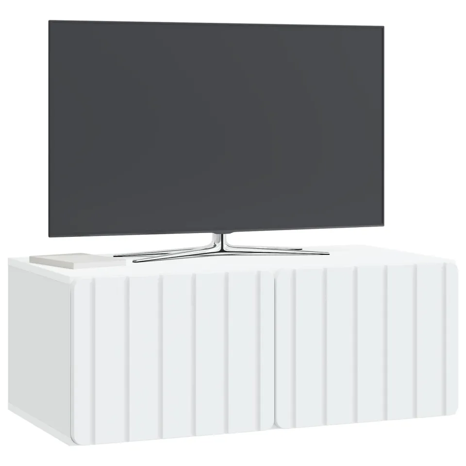 vidaXL Wandbeugel TV-kast 78,5 x 41 x 30 cm Wit Bewerkt hout
