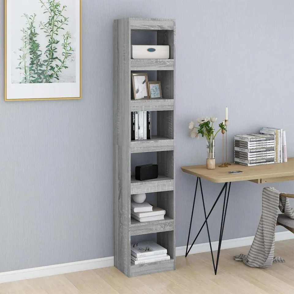 vidaXL Boekenkast/kamerscherm 40x30x198 cm grijs sonoma eikenkleurig, foto 3
