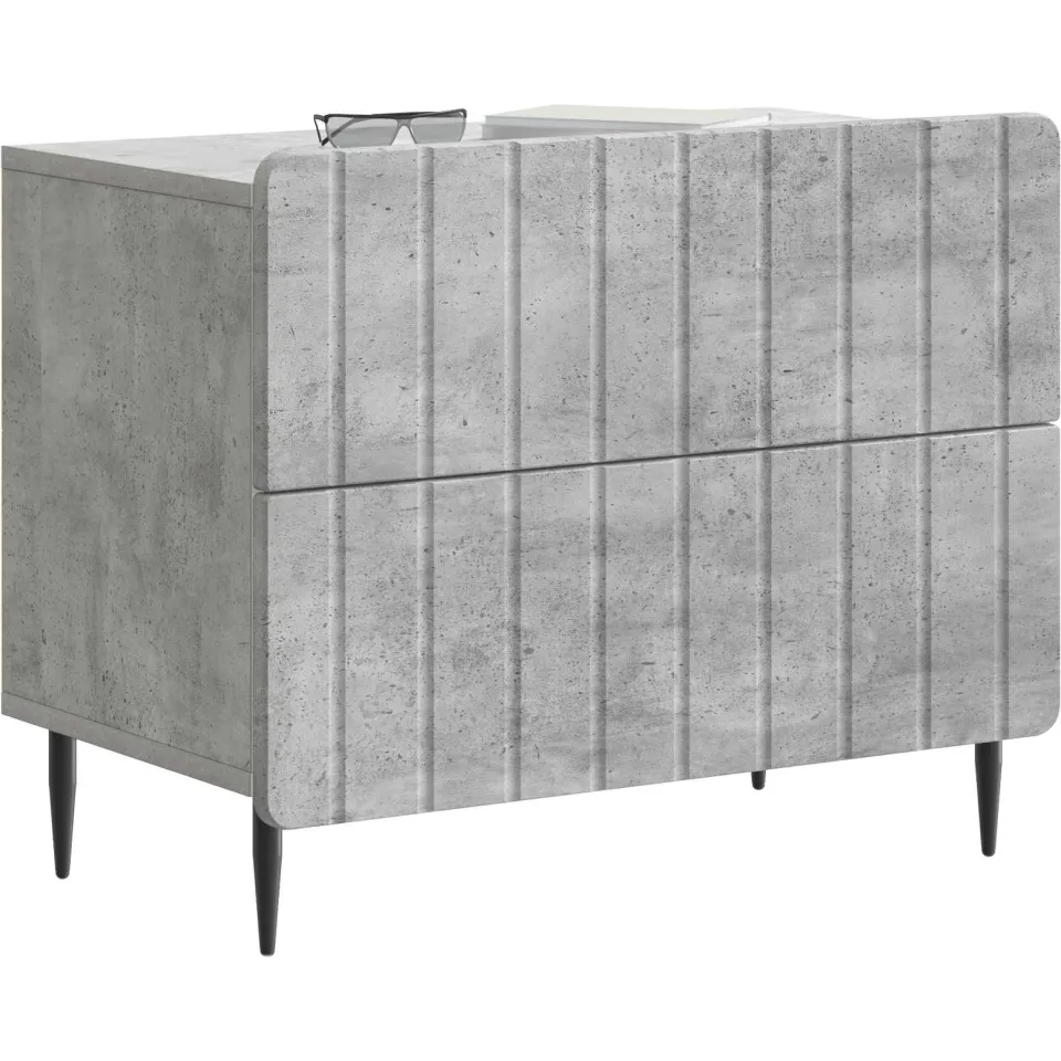 vidaXL Nachtkastje Betongrijs 62 x 34,5 x 49,5 cm Bewerkt hout