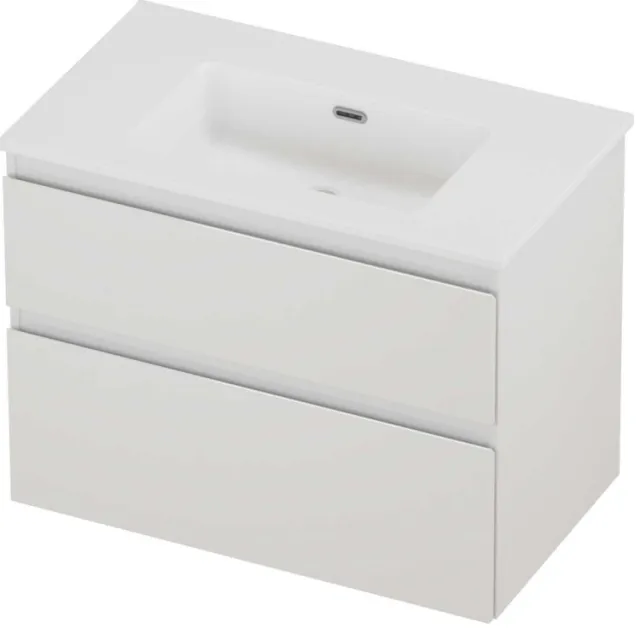 Proline Tribute Badmeubelset Porselein Elegant Zonder Kraangat 80x46x62 cm Mat White Glans Wit