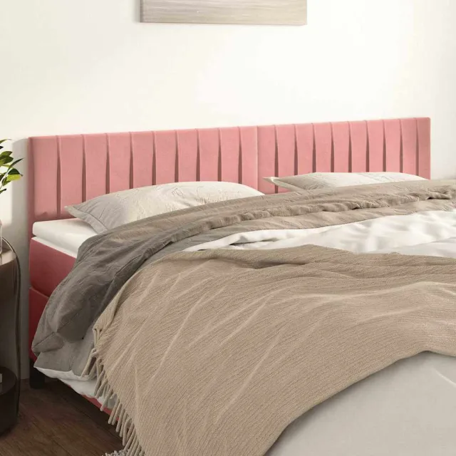 vidaXL Hoofdborden 200x5x78/88 cm fluweel roze