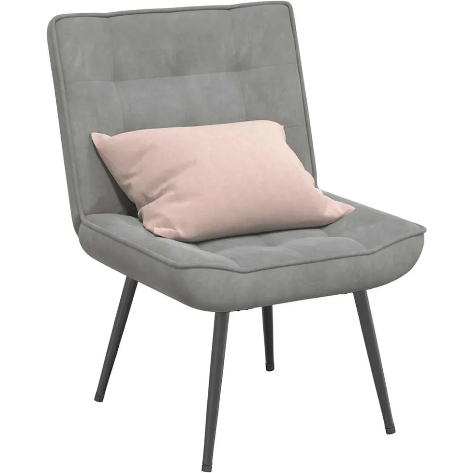 vidaXL Relaxstoel 64x74x84 cm fluweel lichtgrijs