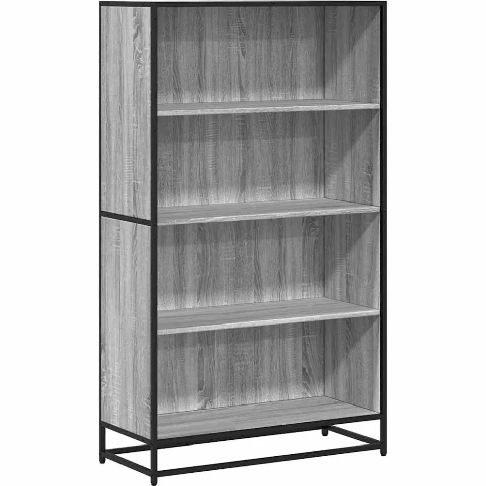vidaXL Boekenkast 80,5x35x139 cm bewerkt hout grijs sonoma eikenkleur