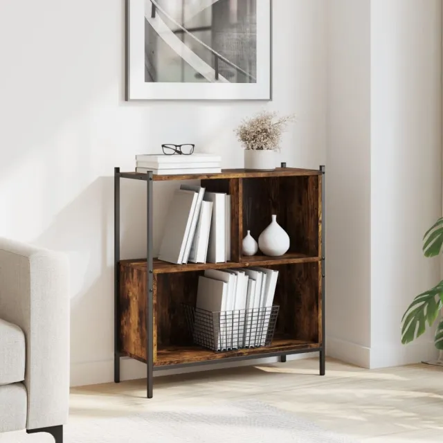 vidaXL Boekenkast 72x28x77,5 cm bewerkt hout gerookt eikenkleurig, foto 2