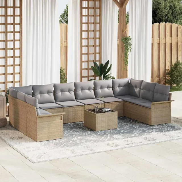 vidaXL Tuin Sofa Set 11 st Zwart poly rattan, foto 2