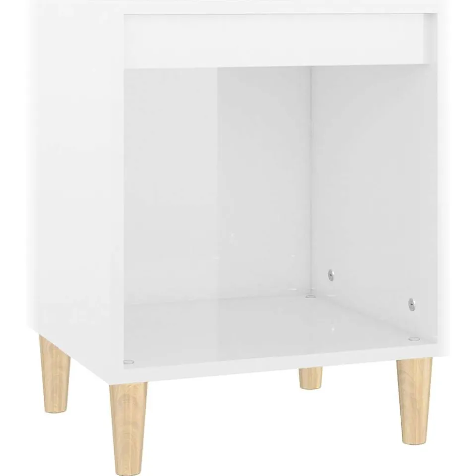 vidaXL Nachtkastjes 2 st 40x35x50 cm hoogglans wit, foto 4