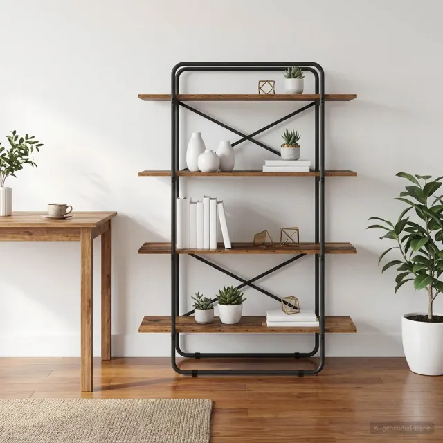 vidaXL Boekenrek 4-laags 100 x 35 x 140 cm PB Eikenhout Bruin