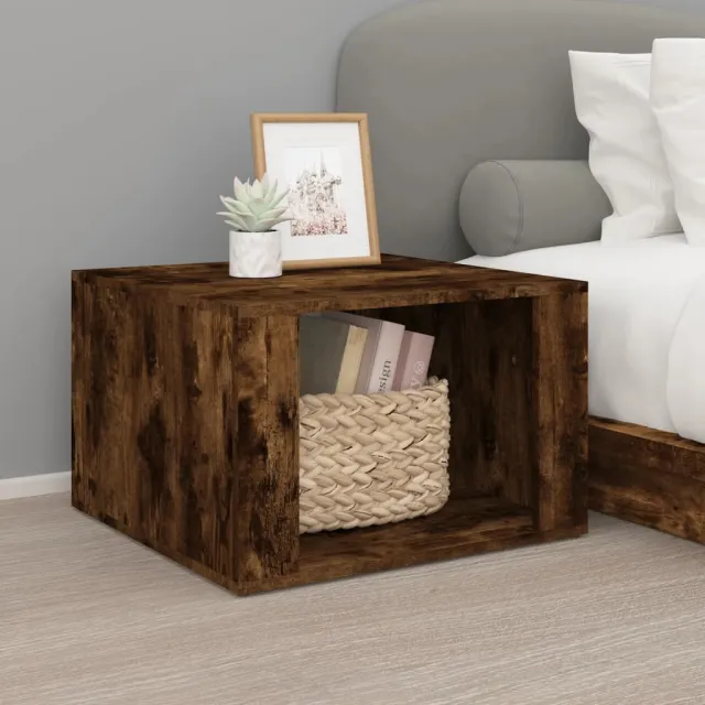 vidaXL Nachtkastje 57x55x36 cm bewerkt hout gerookt eikenkleurig, foto 2