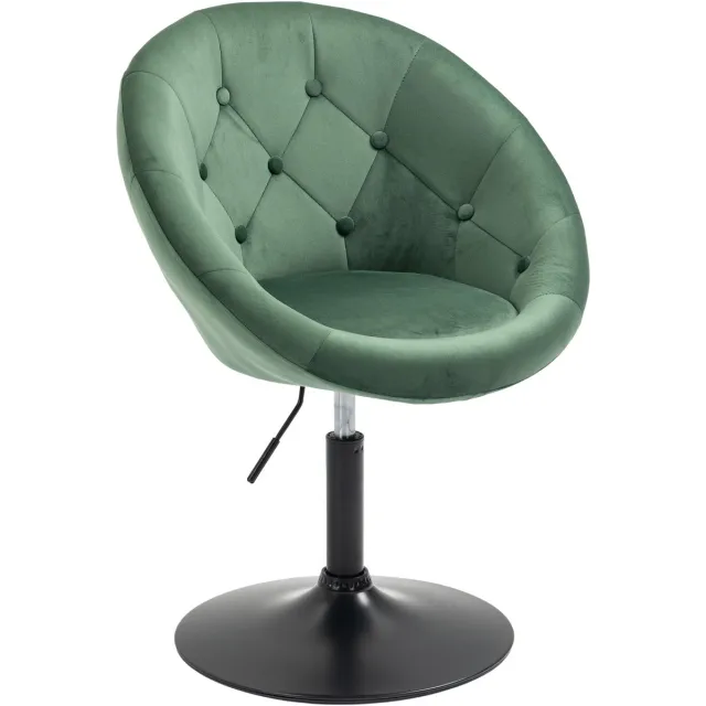 SVITA HAVANNA fauteuil lounge - clubstoel barkruk draaistoel retro donkergroen zwart