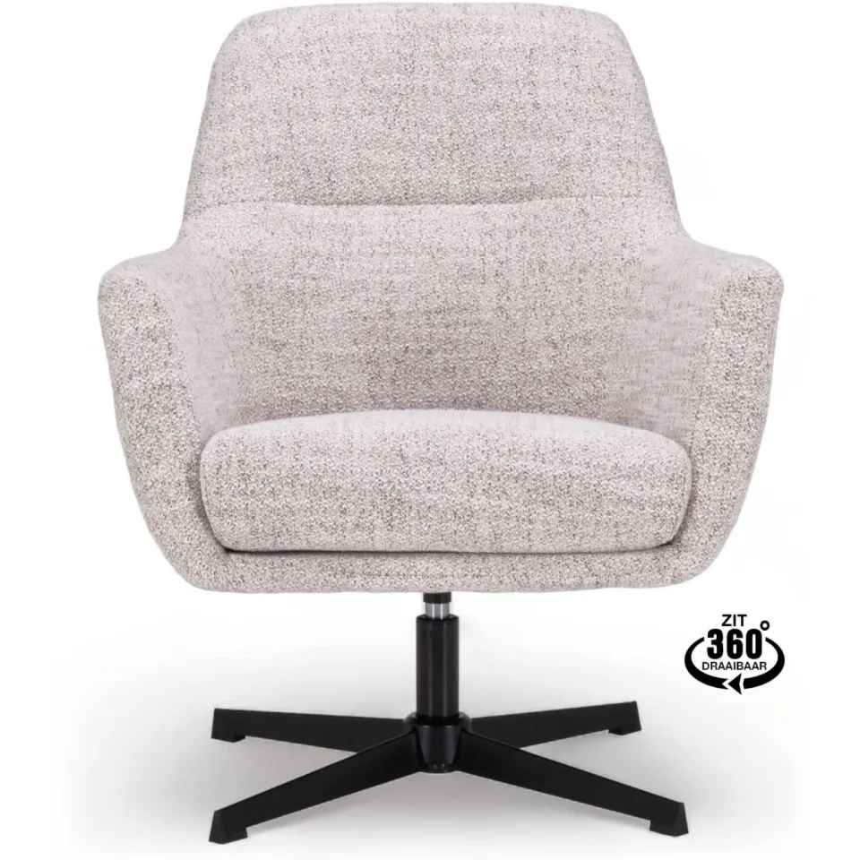 Wehkamp Home fauteuil licht grijs/bruin, foto 2