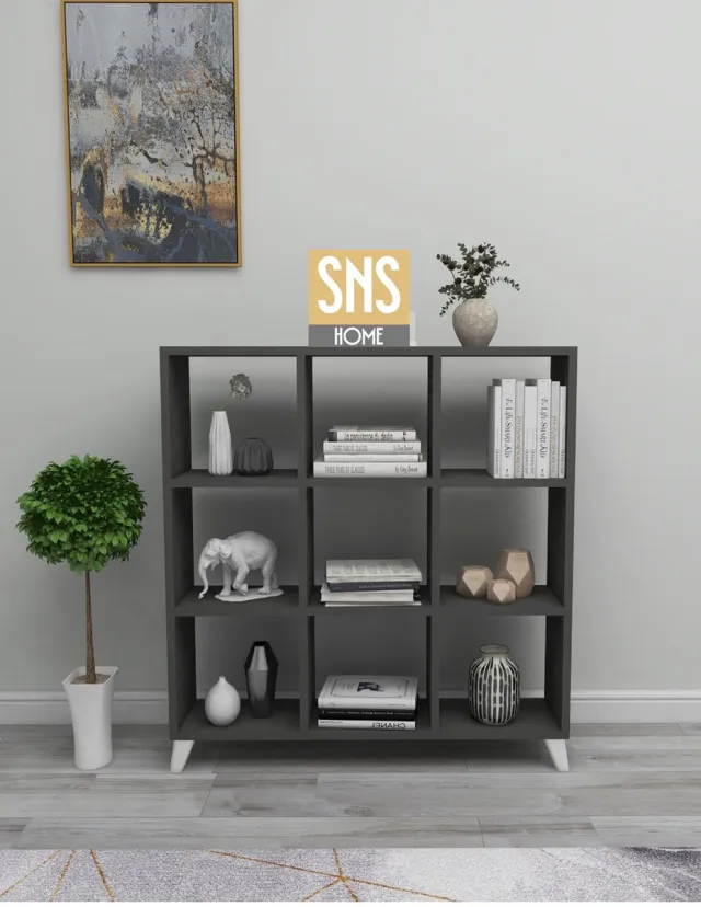Bofigo SNS Home - Boekenkast - 9 Vakken - Antraciet