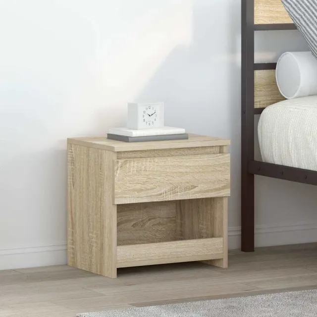 vidaXL Nachtkastje 40x30x39 cm bewerkt hout sonoma eikenkleurig, foto 2