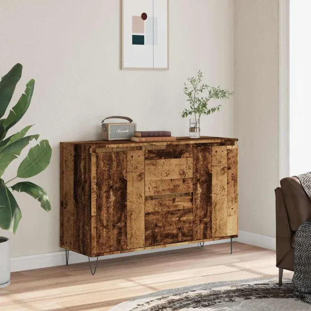 vidaXL Dressoir 101,5x35x70 cm bewerkt hout oud houtkleurig Bruin
