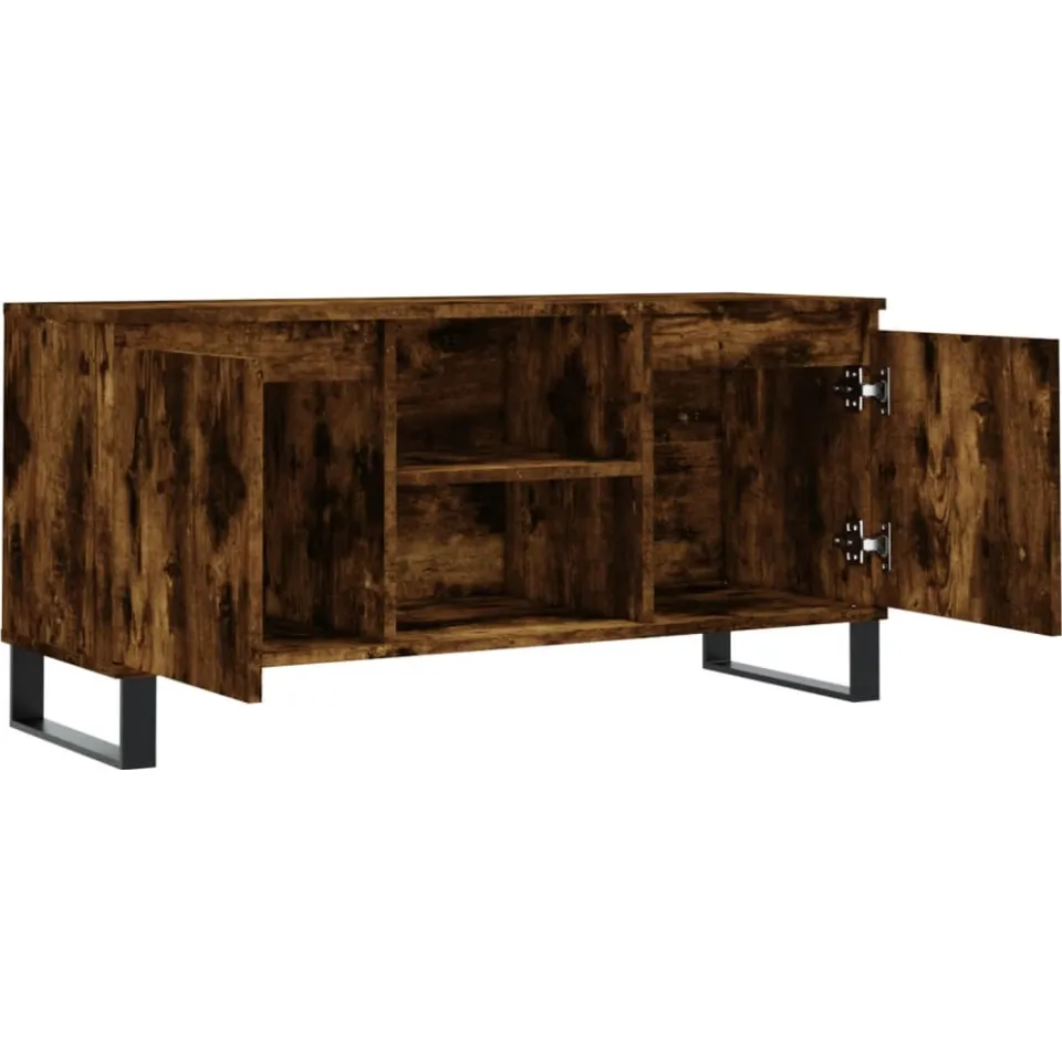 vidaXL Tv-meubel 104x35x50 cm bewerkt hout gerookt eikenkleurig, foto 4
