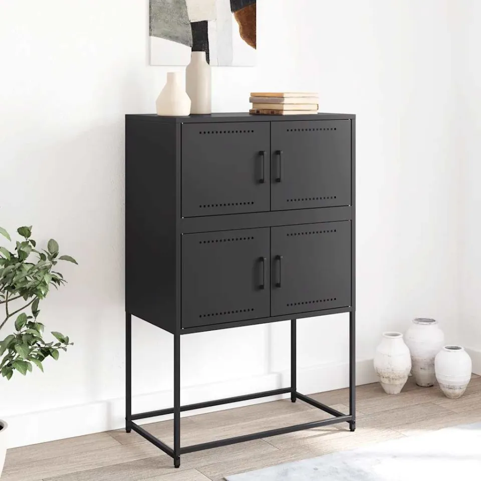 vidaXL Dressoir 68,5x38,5x107 cm staal zwart, foto 2