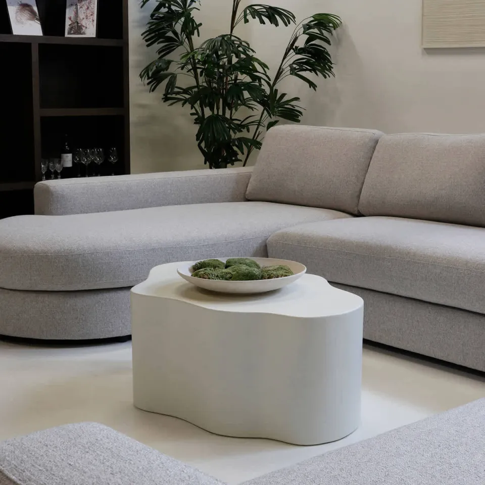 Giga Meubel Salontafel Marly - Organisch Wit Composiet - 100x70x41cm, foto 2