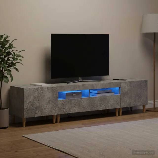 vidaXL 3-delige LED TV-kast DELFT Betongrijs Bewerkt hout