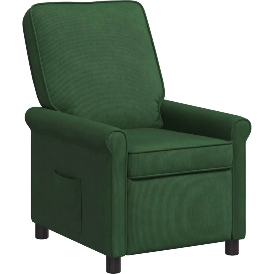 vidaXL Ligstoel Donkergroen 69 x 95 x 101 cm Stof Bosgroen