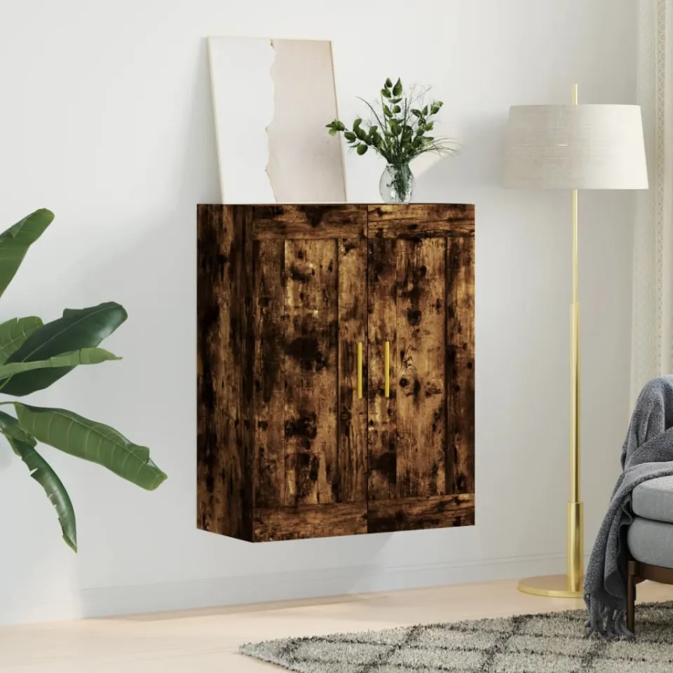 vidaXL Wandkast 69,5x34x90 cm bewerkt hout gerookt eikenkleurig, foto 3
