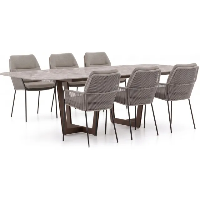 Suns Punta/Palermo 240cm dining tuinset 7-delig taupe