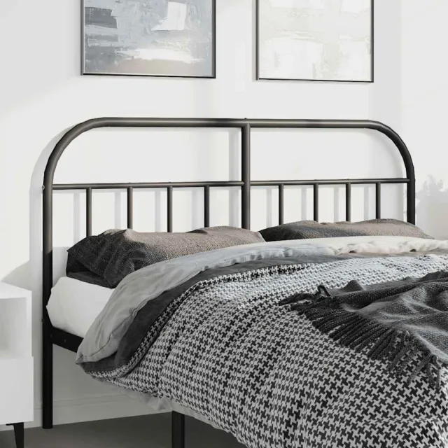 vidaXL Vervangend hoofdbord metaal zwart 150 cm