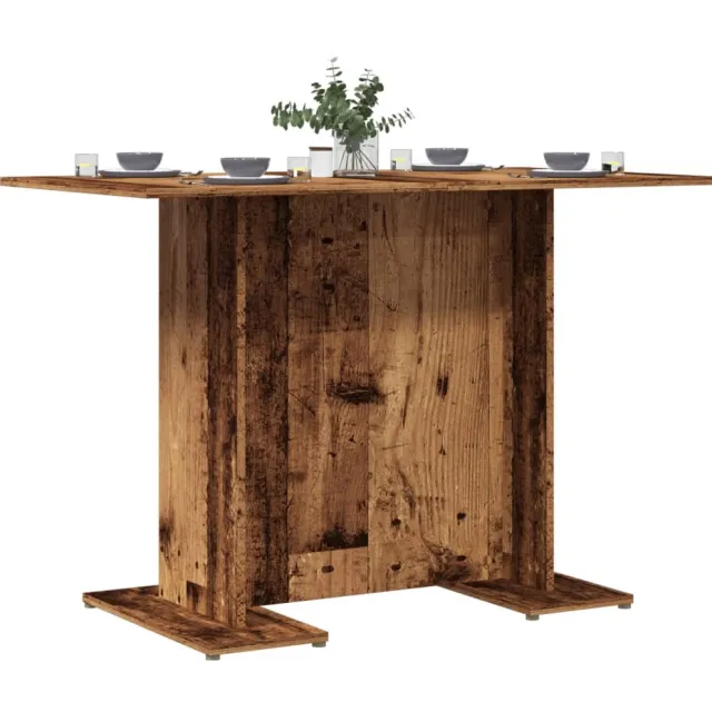 vidaXL Eettafel 110x60x75 cm bewerkt hout oud houtkleurig Bruin