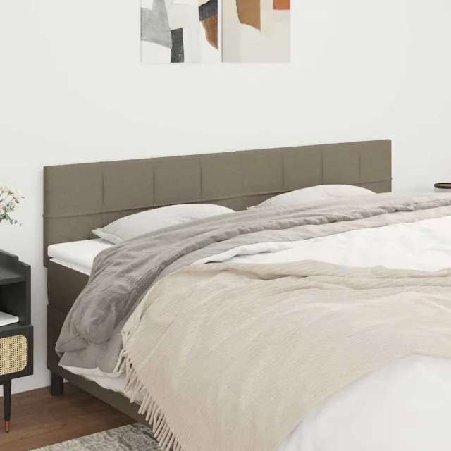 vidaXL Hoofdborden 200x5x78/88 cm stof taupe